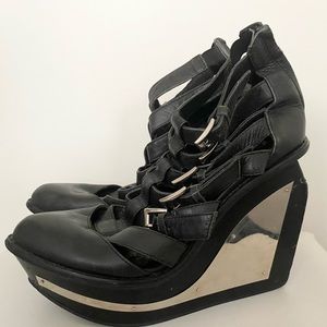 Jeffrey Campbell Clinic Buckle Platform Wedges